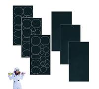 AzureRay Patch Réparation Doudoune, Lot de 6 Feuilles (48 Pièces) de Rustines Autocollantes Nylon Imperméables, Pour Vêtements d'Extérieur, Manteaux(Bleu)