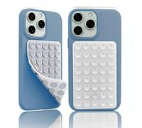 AzureRay Ventouse Téléphone Portable, Support Double Face en Silicone Haute Adhérence, Ventouse Téléphone Mains Libres Anti-Dérapant, Coque Ventouse Universelle pour Smartphone (Blanc)