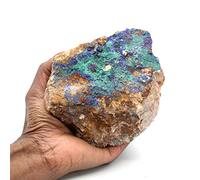 Azurite et Malachite de 1030 grammes et 110 millimètres, Minéral Azurite du Maroc, Pierre d'origine Authentique, Pièce Unique, Minéral de Collection, Minéral de Force