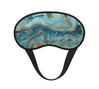 Azurite Masque de sommeil occultant pour homme et femme Motif marbre à l'huile Bleu sarcelle et feuille d'or