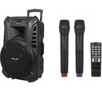 Azusa Enceinte active (avec 2 microphones sans fil, SD, Bluetooth, USB) 15"120W, Enceinte Bluetooth, Noir