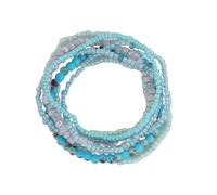 Azusa Sun Bracelet à franges en cristal pour femme fait à la main - Style bohème coloré - Empilable - Multicolore - Bracelet extensible - Cadeau de fête, One Size, Cristal, graine, Pas de gemme
