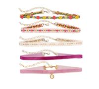 Azusa Sun Ensemble ras du cou pour femme - Collier ras du cou en velours avec pendentif en forme de fleur - Joli collier ras du cou rose et vert marguerite - Cadeau de Saint-Valentin, One Size, Coton