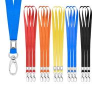 AZWOOD Lot de 15 cordons porte-clés multicolores avec clip en métal rotatif - En nylon de qualité supérieure - Pour carte d'identité, clés, bureau, porte-monnaie