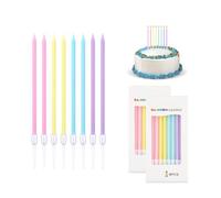 AZWOOD Lot de 16 bougies d'anniversaire pour gâteau - Couleur arc-en-ciel - Pour décoration d'anniversaire - Bougies longues - Pour anniversaire, mariage, baby shower