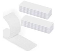 AZWOOD Lot de 20 bandes auto-adhésives extra solides - Rectangulaires - Double face - Réutilisables - 3 x 10 cm - Pour la maison, le bricolage et la fabrication à la main (blanc)