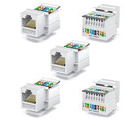 Azxcvbnm Lot de 5 connecteurs RJ45 CAT6 UTP sans outil pour prise informatique, adaptateur Keystone
