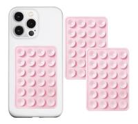 AZXYI Lot de 2 Supports de téléphone à Ventouse en Silicone, Support de téléphone adhésif en Silicone, antidérapant pour téléphone Portable, Support Solide pour Selfies et vidéos (Rose Clair)