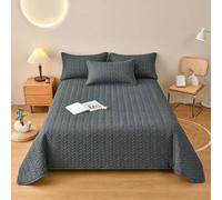 AZXYYEHD Couvre Lit 230x250 Gris, Dessus De Lit 2 Personnes en 100% Microfibre, Couvre Lit Ultrasonique 3D avec 2 Taies d'oreiller 50x75cm Super Léger en Simple Motif Géométrique(Grey,230 x 250 cm)