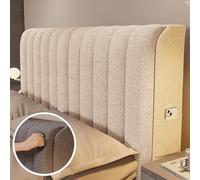AZXYYEHD Housse Tête De Lit, Couverture De Tête De Lit Extensible Coton Housse De Tête De Lit, Protecteur Housse avec Côté Extensible, Anti-poussière Tête De Lit Housse De Protection(Beige,180cm)