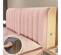 AZXYYEHD Housse Tête De Lit, Couverture De Tête De Lit Extensible Coton Housse De Tête De Lit, Protecteur Housse avec Côté Extensible, Anti-poussière Tête De Lit Housse De Protection(Pink,150cm)