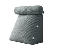 AZXYYEHD Oreiller De Lecture, Conception De Poche Latérale pour Un Stockage Facile des Téléphones Portables, Et Housse Lavable ，Forme pour Lire, Travailler, Jouer, Regarder La Télévision(Grey,L)