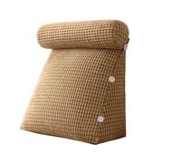 AZXYYEHD Oreiller De Lecture, Conception De Poche Latérale pour Un Stockage Facile des Téléphones Portables, Et Housse Lavable ，Forme pour Lire, Travailler, Jouer, Regarder La Télévision(Khaki,S)