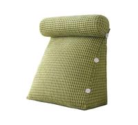 AZXYYEHD Oreiller De Lecture, Conception De Poche Latérale pour Un Stockage Facile des Téléphones Portables, Et Housse Lavable ，Forme pour Lire, Travailler, Jouer, Regarder La Télévision(Green,L)