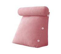 AZXYYEHD Oreiller De Lecture, Conception De Poche Latérale pour Un Stockage Facile des Téléphones Portables, Et Housse Lavable ，Forme pour Lire, Travailler, Jouer, Regarder La Télévision(Pink,L)
