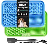 Azyh Lot de 2 tapis à lécher pour chiens et chats - Alimentation lente - Pour grands chiens et chiots - Soulage l'anxiété - Tapis pour beurre, yaourt, cacahuètes,