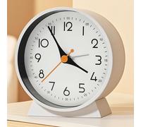 Azyh Réveil analogique sans tic-tac - Petite horloge de table rétro pour décoration de salon, chambre à coucher, table de chevet pour adultes, personnes âgées, enfants, voyage - Fonctionne avec piles