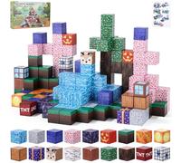 154 pièces Blocs de Construction magnétiques pour Enfants, Kit de Construction Montessori de la forêt Sensorielle Cubes pour Tout-Petits, magnétiques pour garçons et Filles de 3 à 10 Ans