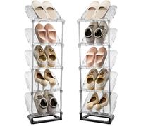 Azyvum Étagère Chaussure à 5 Niveaux, Range-Chaussure,Porte-Chaussure,Meuble de Rangement,Tour à Chaussures pour Petits espaces,Gain de Place pour Entrée,Salon,Chambre,Dressing