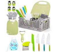 Azyvum Kit Couteau sécurité de Cuisine pour Enfants - 15 Pièces Couteau Enfants pour couper et cuire des fruits ou légumes | Couteaux enfants qui ne coupent pas, à partir de 2 ans