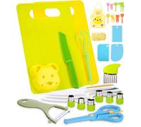 Azyvum Kit Couteau Sécurité de Cuisine pour Enfants - 32 Pièces pour Couper et Cuire des Fruits ou Légumes | Couteau qui Ne Coupe Pas