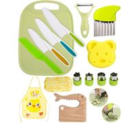Azyvum Kit Couteau sécurité de Cuisine pour Enfants - 16 Pièces Couteau Enfants pour couper et cuire des fruits ou légumes | Couteau Enfant qui ne Coupe pas, Couteaux enfants à partir de 2 ans