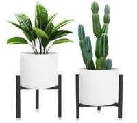 Azyvum Lot de 2 supports de plantes réglables pour l'intérieur et l'extérieur, facile à monter, en métal robuste, convient pour les pots de plantes de 20 à 31 cm