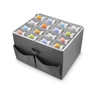 Azyvum Organisateur de chaussures pour armoire - Convient pour 16 paires de chaussures - Grande boîte à chaussures - Boîte à chaussures pliable transparente avec poches - Support à chaussures peu