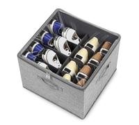 Azyvum Organisateur de Chaussures pour Placard, Convient à 16 Paires de Chaussures, Grands Contenants de Rangement pour Chaussures Transparents Pliables/Support au Sol, Porte-Chaussures Économisant