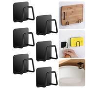 Azyvum Porte éponge INOX, Porte éponge évier Cuisine, Porte-éponges Auto-Adhésifs, Porte éponge évier, Porte éponge Cuisine, Porte-éponges, pour Éponges, Brosser, Torchon, 6 Pièces, Le Noir