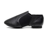 Azz Chaussures de danse jazz en cuir PU à enfiler pour fille et garçon (tout-petit/tout-petit/grand enfant), Noir , 31 EU