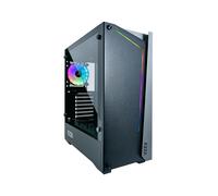 Azza APOLLO 430 Midi Tower Noir/Transparent - Boîtier PC ATX/micro ATX, 2x 3.5", 6x 2.5", USB 3.2 Gen 1, Ventilation 1x120mm, Verre Trempé