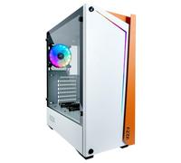AZZA Apollo 430W-DF2 Boîtier Tour en Verre trempé Blanc/Orange