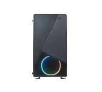 Azza CSAZ-130 Noir Tower, Boîtier PC Micro ATX, 2x3.5", 6x2.5", Acier/Verre Trempé, 2x120mm, USB 3.2 Gen 1, RGB, Refroidissement liquide 240mm, Noir