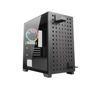 Azza Elise Tower Noir - Boîtier PC Moyen Tour ATX / Micro ATX / ITX, Acier & Verre Trempé, 2x3.5", 4x2.5", USB 3.2, Vent. 120mm, Radiateurs 280mm, CSAZ-140