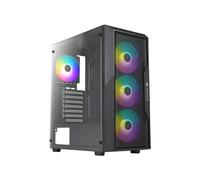 Azza Fighter CSAZ-290 : Boîtier PC Midi Tower Noir, ATX/microATX/ITX, 3x120mm avant, 1x120mm arrière, USB 3.2 Gen 1, Baies 2x3.5" 3x2.5", Vitre Trempée