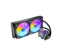 Azza Pyramid 240 Refroidisseur liquide AIO 12cm, compatible sockets Intel/AMD, 3 ventilateurs 120mm, 400-2200 RPM, 96 m³/h, 34dB, éclairage LED.