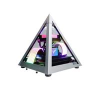 Azza Pyramid Mini CSAZ-806 - Boîtier PC Mini-ITX Aluminium Noir, Verre Trempé, 1x120mm, Radiateur 120mm, 2x2.5", USB 3.2 Gen 1