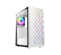 Azza Spectra CSAZ-280W : Boîtier PC Midi Tower Blanc, Acier/Verre trempé, ATX/micro ATX/ITX, 2x3.5", 3x2.5", 1x120mm arrière, USB 3.2
