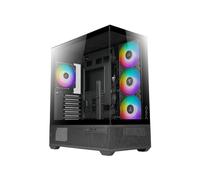 Azza Tiara CSAZ-501B : Boîtier PC Midi Tower ATX/mATX/ITX, 3x120mm avant/côté/arrière, Acier/Verre Trempé, USB 3.2 Gen 1, USB-C, Refroidissement CPU 170mm, GPU 400mm
