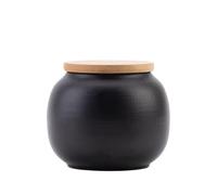 AZZAZETES Récipients à Thé en Vrac Hermétiques Boîte de thé Chinoise en céramique, Petite boîte scellée Pu'er, Stockage de thé Noir et Vert, boîte Portable Bocal Hermétique pour Aliments(Black)
