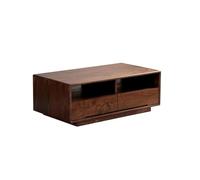 AZZAZETES Table basse pour salon Table basse en noyer 120 x 60 x 40 cm, meuble de salon simple, table d'appoint moderne avec tiroirs et espace de rangement