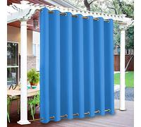 AZZRRO Rideau d'extérieur à œillets en Haut et en Bas,Extra Large, 2 PCs（87x102in） 220x260cm（WxL） Imperméable,Protection Solaire et Coupe-Vent,Brise-Vue latéral sans perçage,pour Balcon