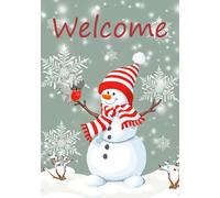 B 12 X18 Inches Drapeau De Jardin Double Face, Design Propre, Bonhomme De Neige, Joyeux Noël, Bienvenue, Hiver Drapeau Haute Qualité ""Nipseyteko