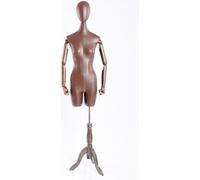 B-17T-G Femme Housse en similicuir marron Buste de tailleur Homme Femme Egghead bras et ailerons en bois réglables