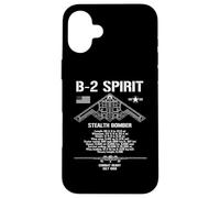 B-2 Spirit Stealth Bomber Specs Avion Militaire B2 Coque pour iPhone 16 Plus
