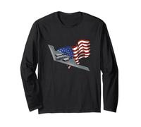 B-2 Stealth Bomber Amateurs d'avions Drapeau américain Manche Longue