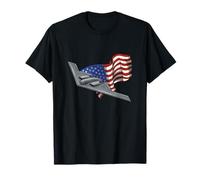 B-2 Stealth Bomber Amateurs d'avions Drapeau américain T-Shirt