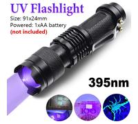 B-395nm Lampe de poche LED UV portable, ultra verre, lumière noire, 395 nm, 365nm, torches ultraviolettes rétractables, détecteur de taches d'urine d'animaux domestiques ""Nipseyteko
