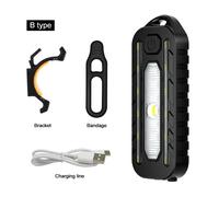 B 800mAh Battery Type-C Rechargeable Lampe de travail stroboscopique à clip de poitrine clignotant LED, lampe de poche à iode, lampe d'extérieur, rouge, bleu, aste par USB, police de la circulation, i
